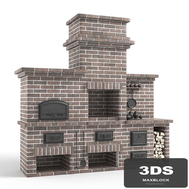 Barbecue stove made of bricks