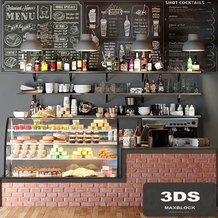 Design project coffee point with desserts and sweets 7. Cafe
