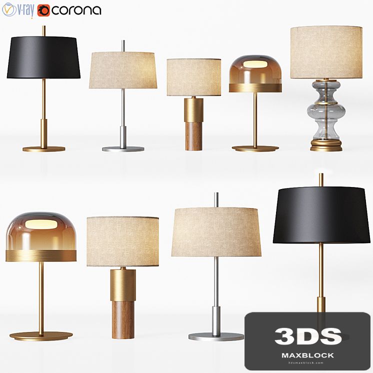5 Table Lamps Set 1
