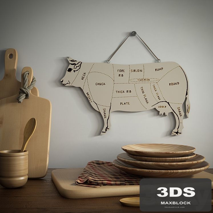 Wooden set for the kitchen