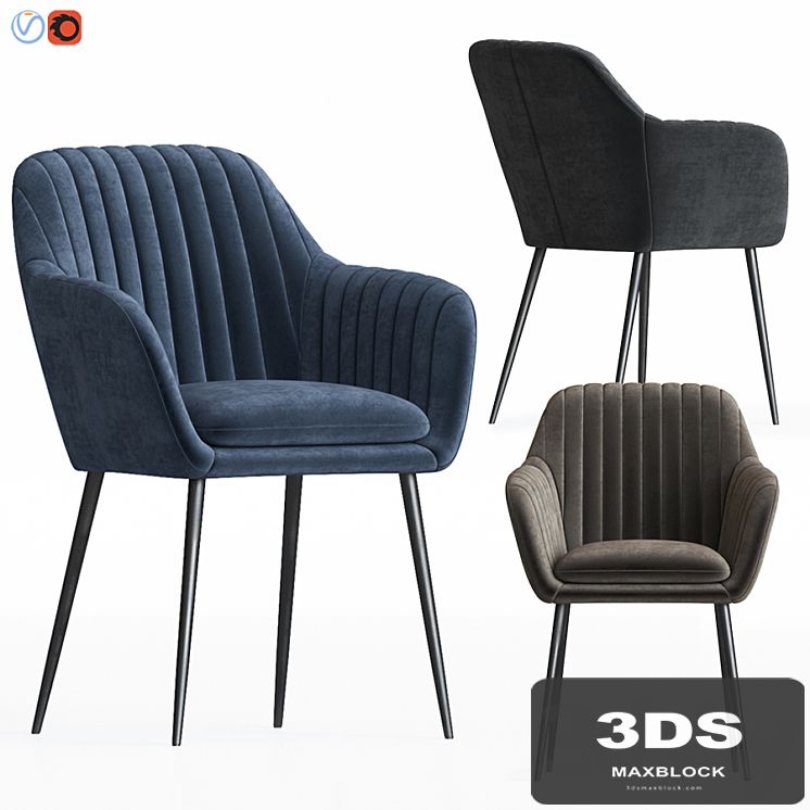 Deephoue Chair Lausanne sea blue velvet