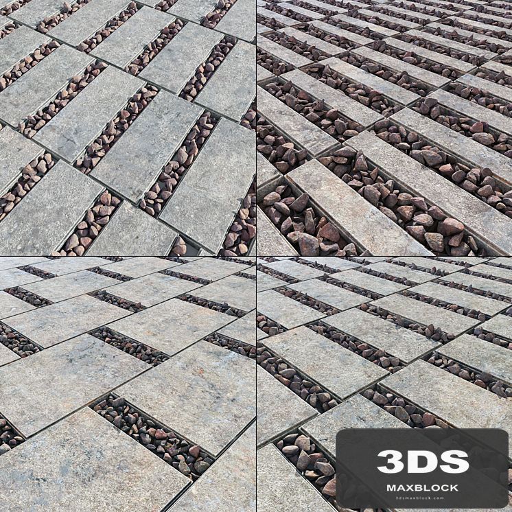 Paving title gravel / Paving slabs with gravel