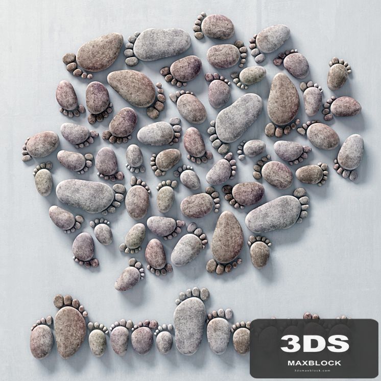 Stone leg traces decor / Stone decor footprints