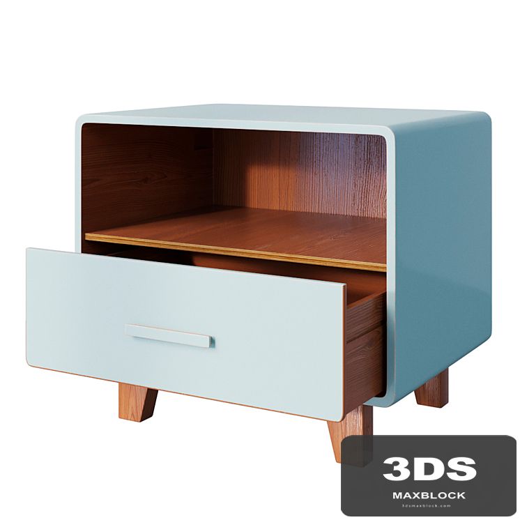 Curbstone Cosgrove 1 Drawer Nightstand Aqua