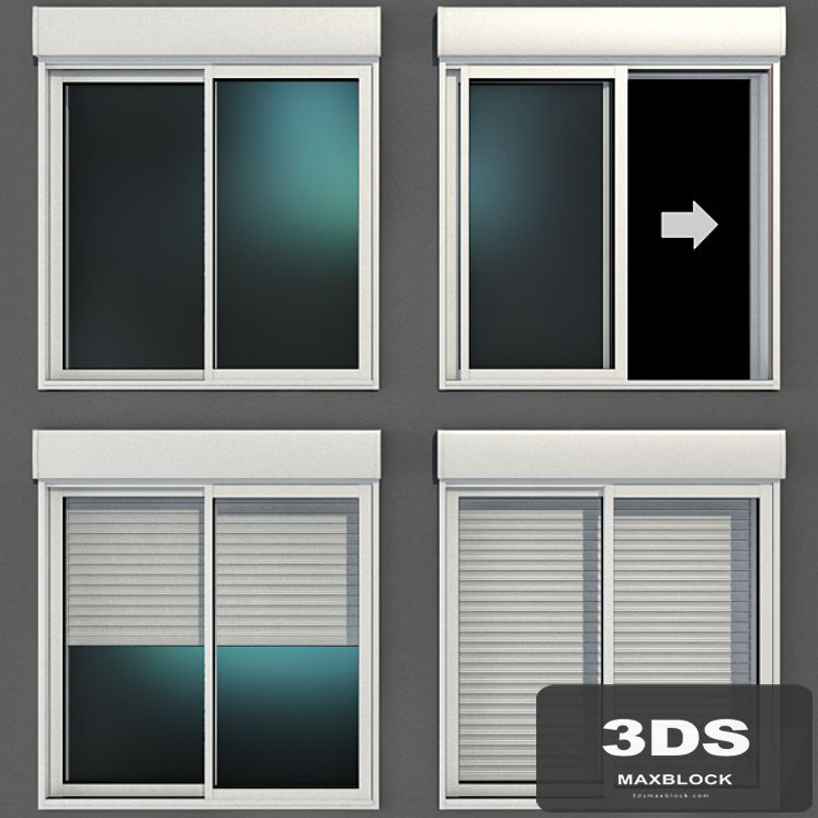 Sliding stained glass windows with roller shutters