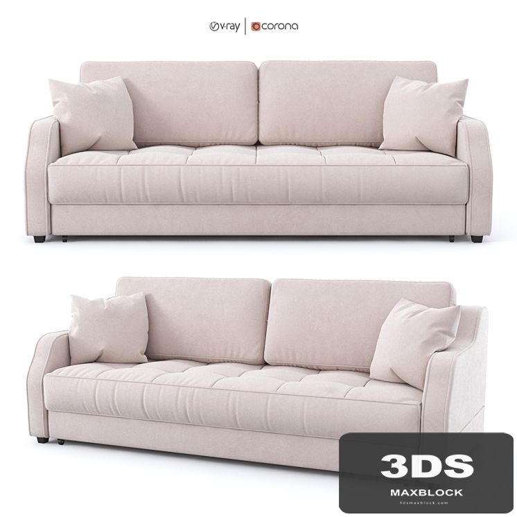 Sofa - bed "Rolf", pink, velor from Hoff
