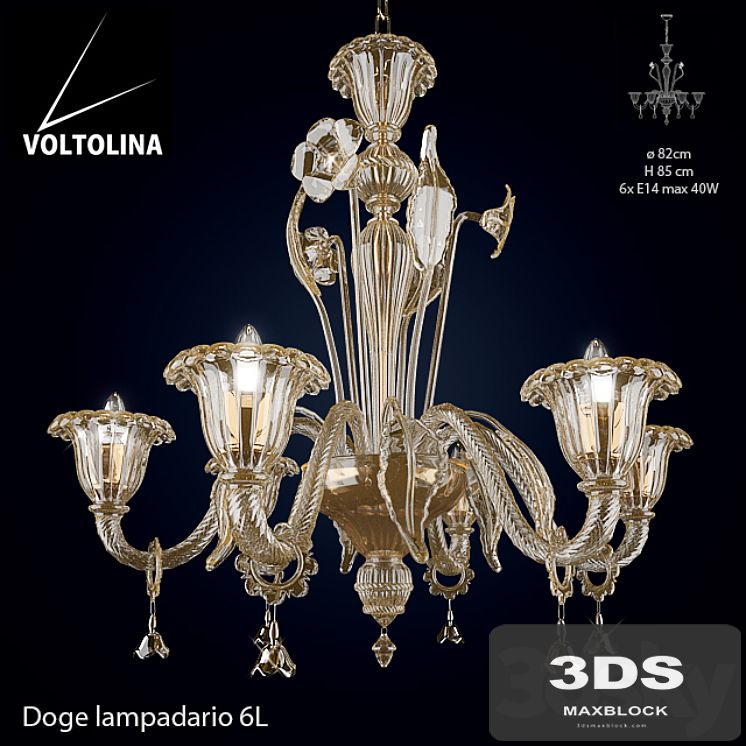 Voltolina Lampadario Doge 6L