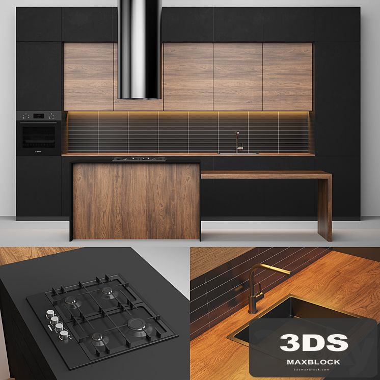 Modern black kitchen