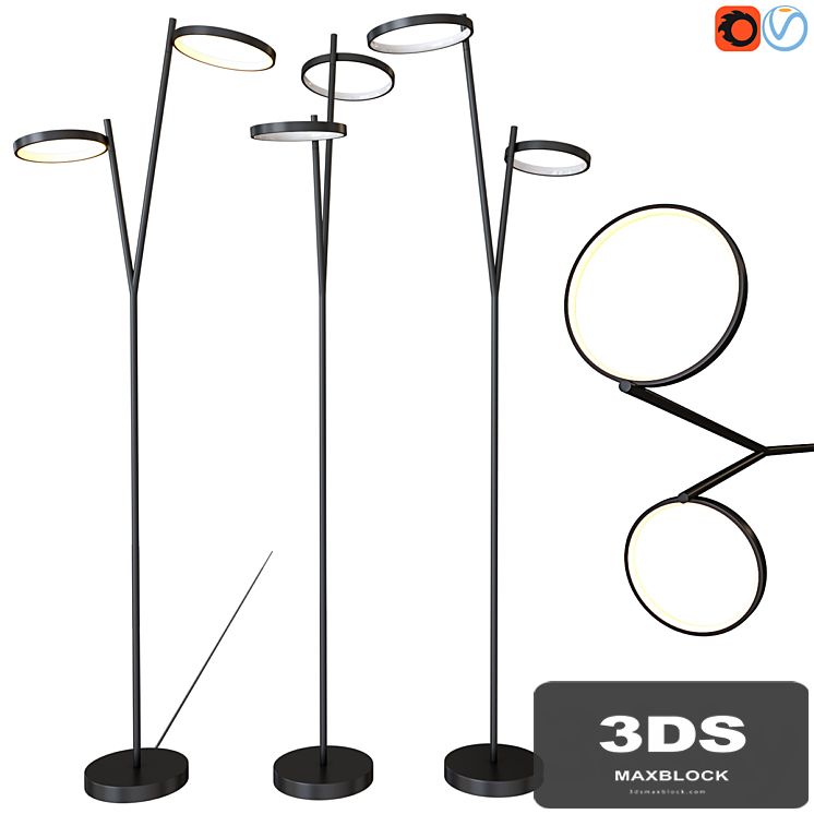 Floor lamp CANARM LFL128A62BK Lexie LED Floor Lamp