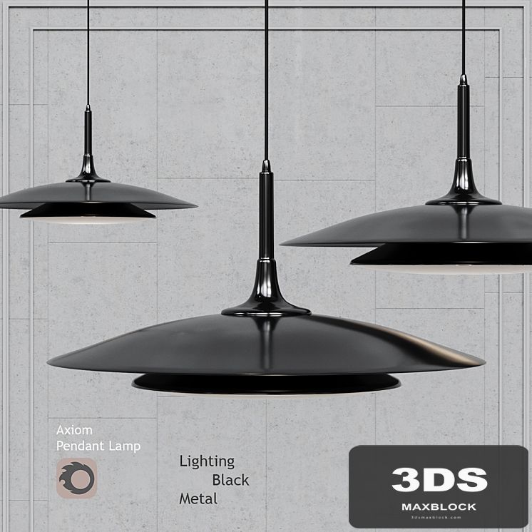 Pendant lamp Axiom Pendant black by Robert Abbey