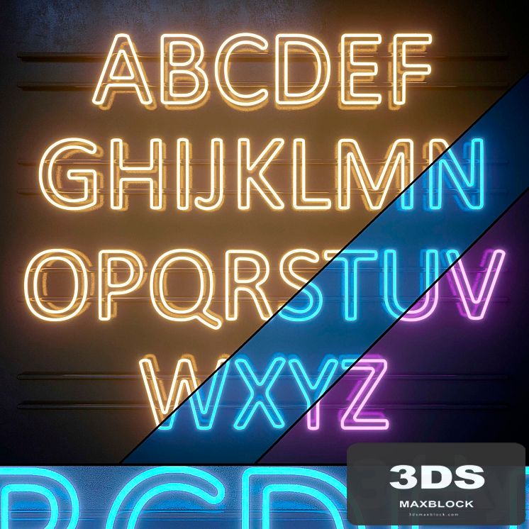 Light modules. Set 08. Neon Alphabet