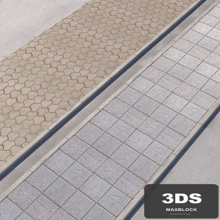 2 sidewalk options with road set_10
