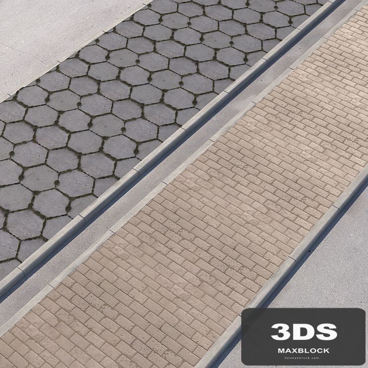 2 sidewalk options with road set_11