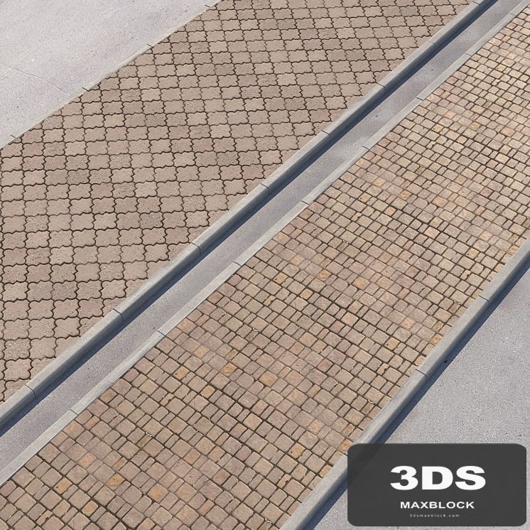 2 sidewalk options with road set_13