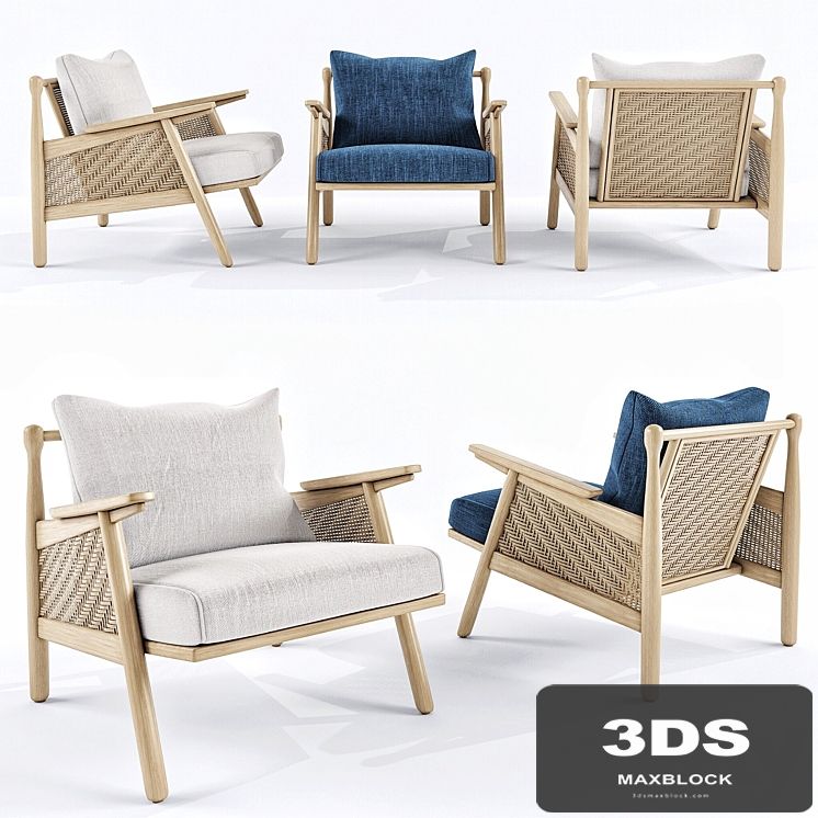 Linen cane chair