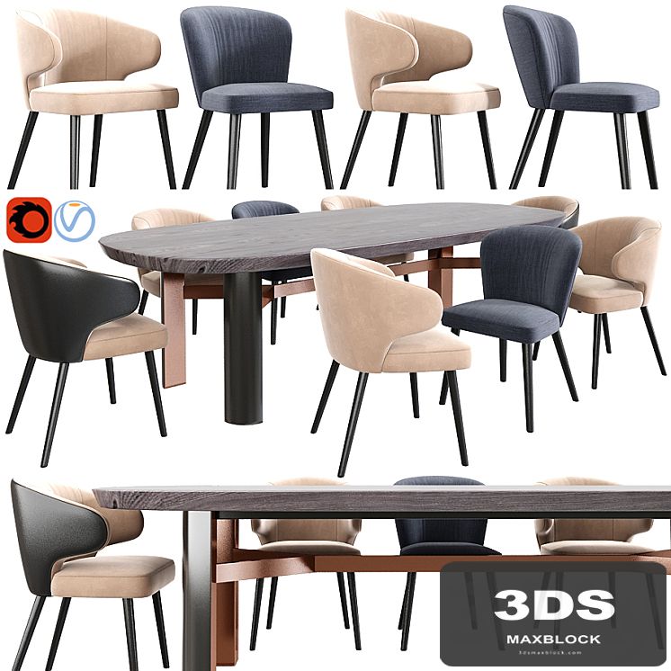 Minotti Aston Dining Chair Set