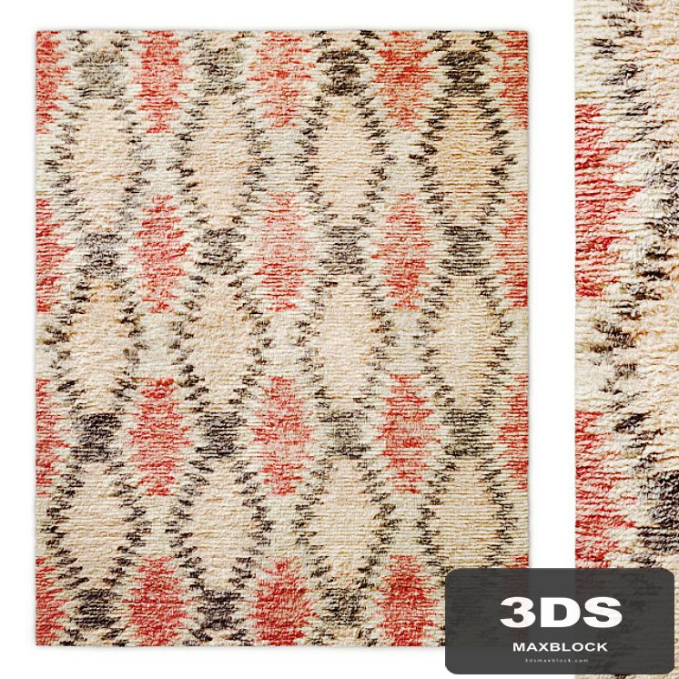 Aztec Handwoven Wool Shag Rug RH