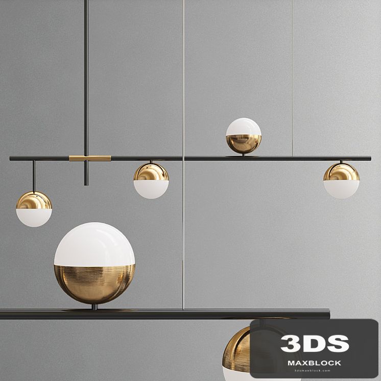 Linear chandelier Gold