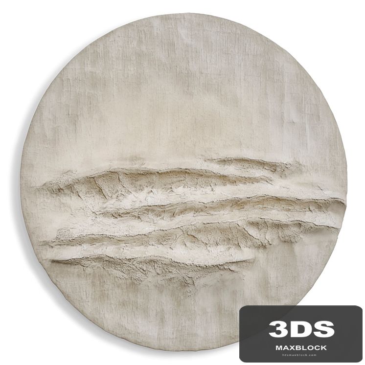 Round wall panel  reef original art plaster