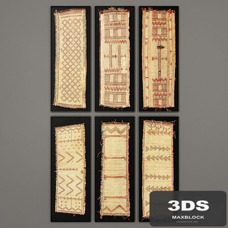 Tuareg Woven Mat Art RH Collection
