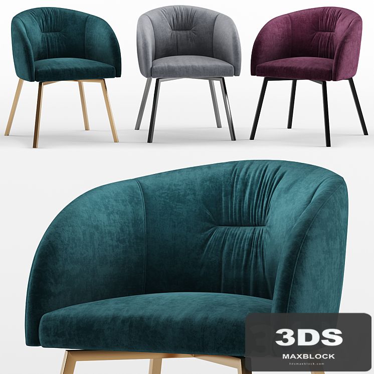 Upholstered metal swivelling chair Rosie soft - calligaris connubia