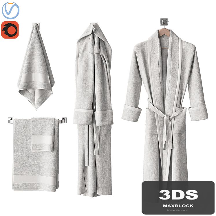 White bathrobe and towels