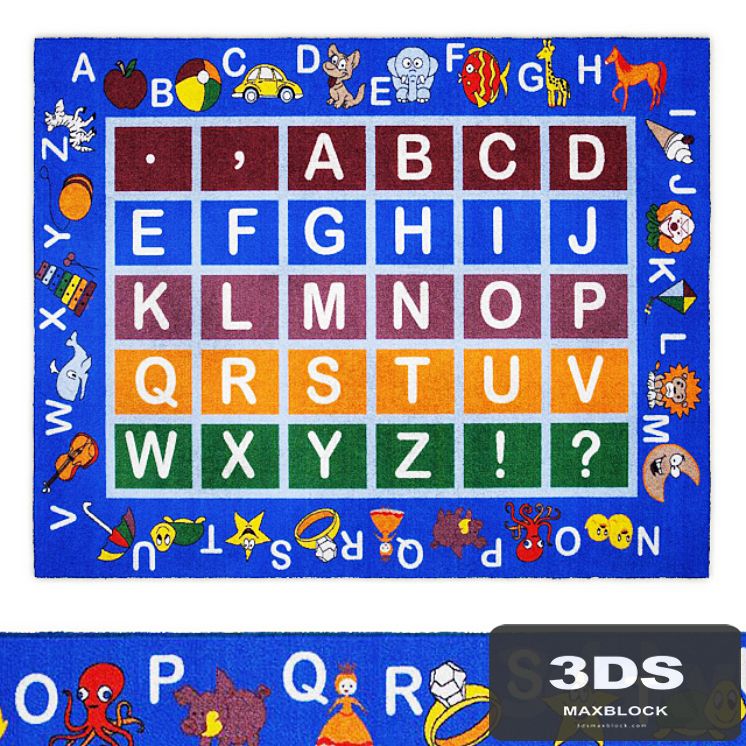 Jenny Collection Light Blue Kids Area Rug
