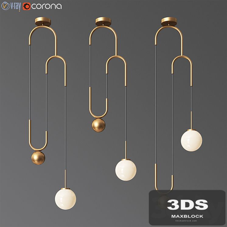 Cradle brass pulley pendant light