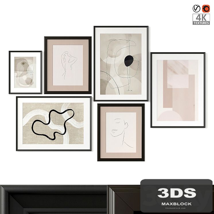 Abstract paintings set