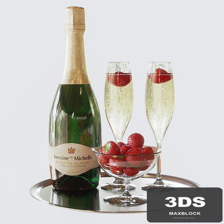 Champagne with strawberries