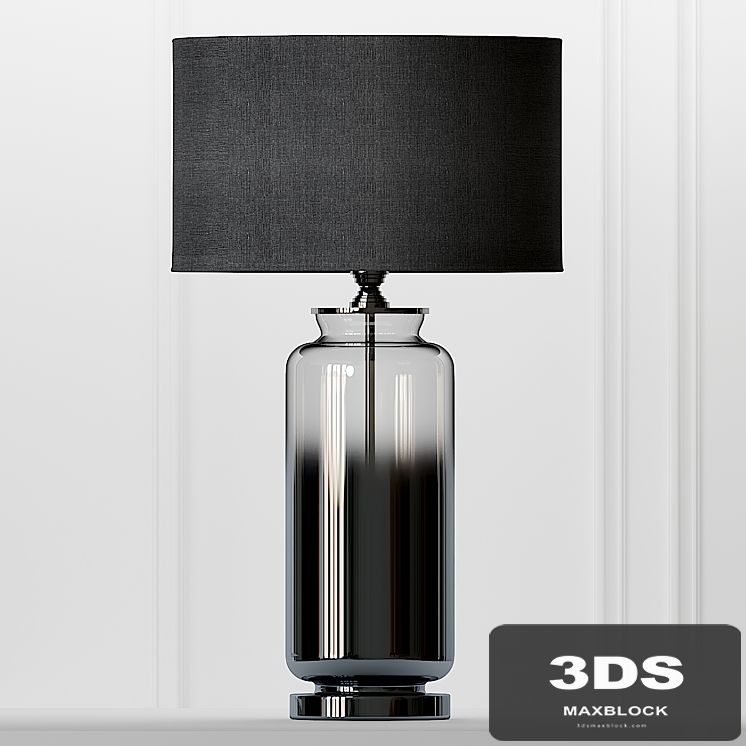 Cox & Cox Gray Smoke Glass Table Lamp