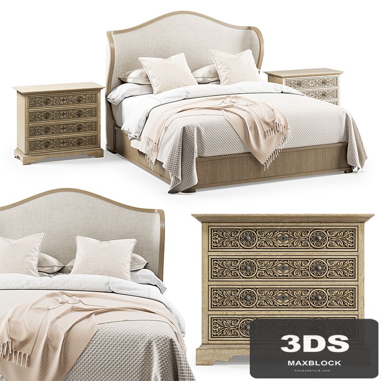 Hooker Furniture: California King Bed & Floresville Bachelors Chest