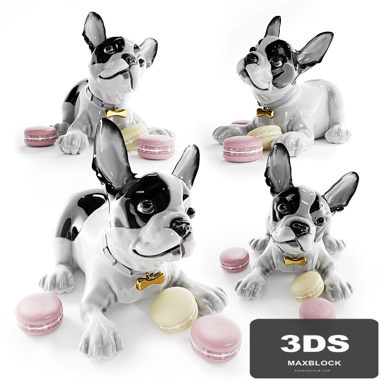 French Bulldog with Macarons Dog Figurine