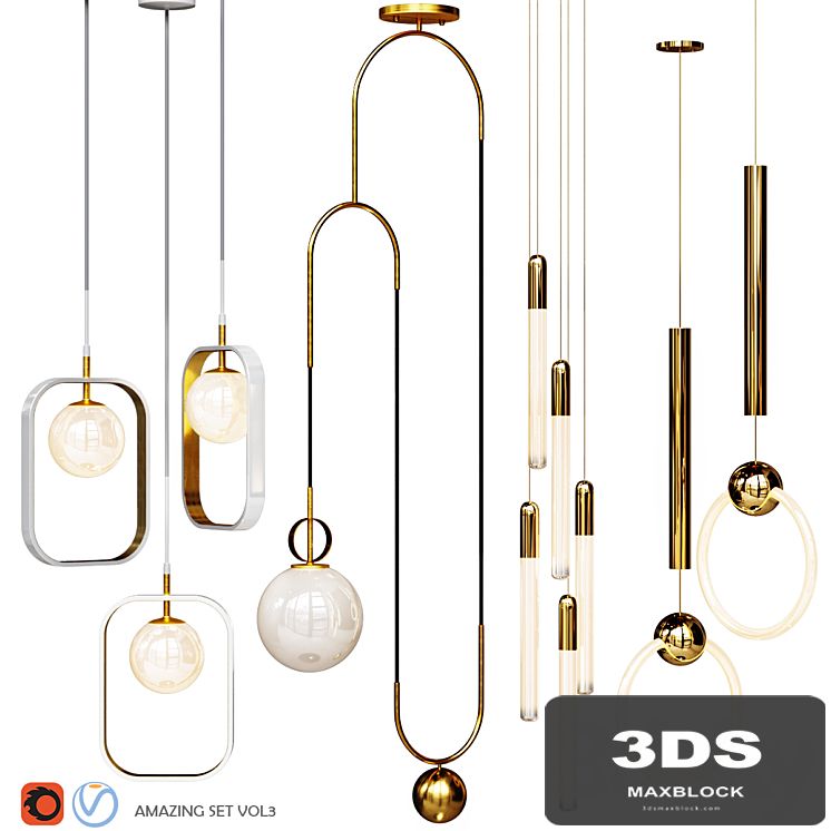 Four Pendant Lights amazing set vol.3