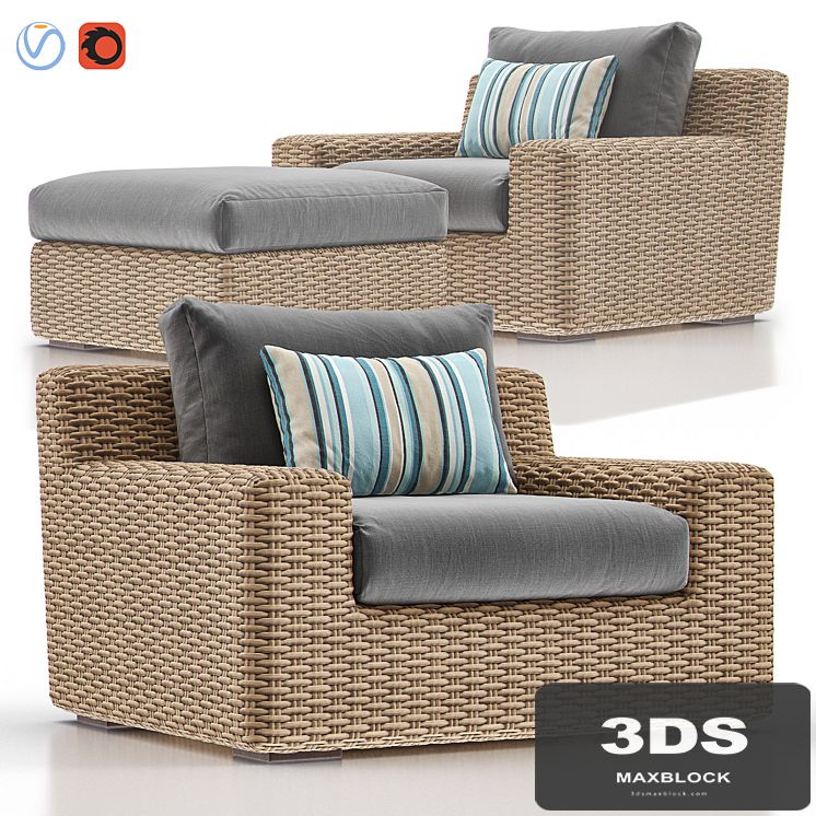 CAYMAN Outdoor Lounge with Ottoman
