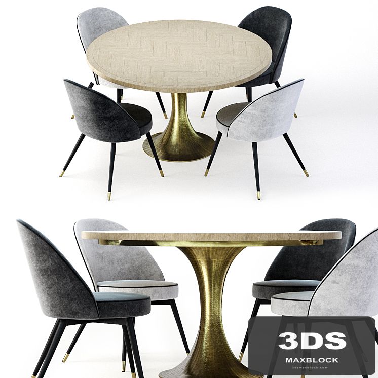 Eichholtz Cooper Dining Chair and Melchior Table