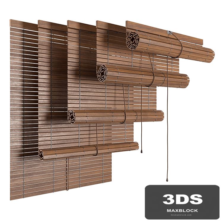 Wood roller blind