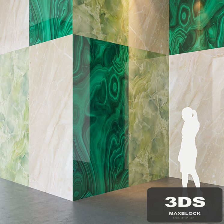 Fiandre Precious Stones GREEN MARBLE / BRECCHIA / MALACHITE 300x150 cm Tile Set