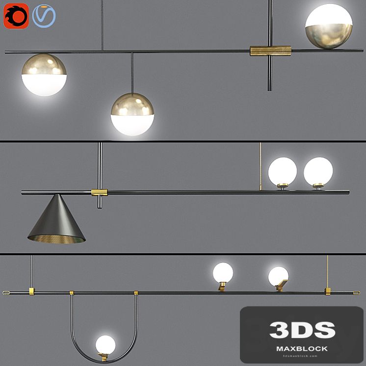 Ceiling Suspensions Light Set 02