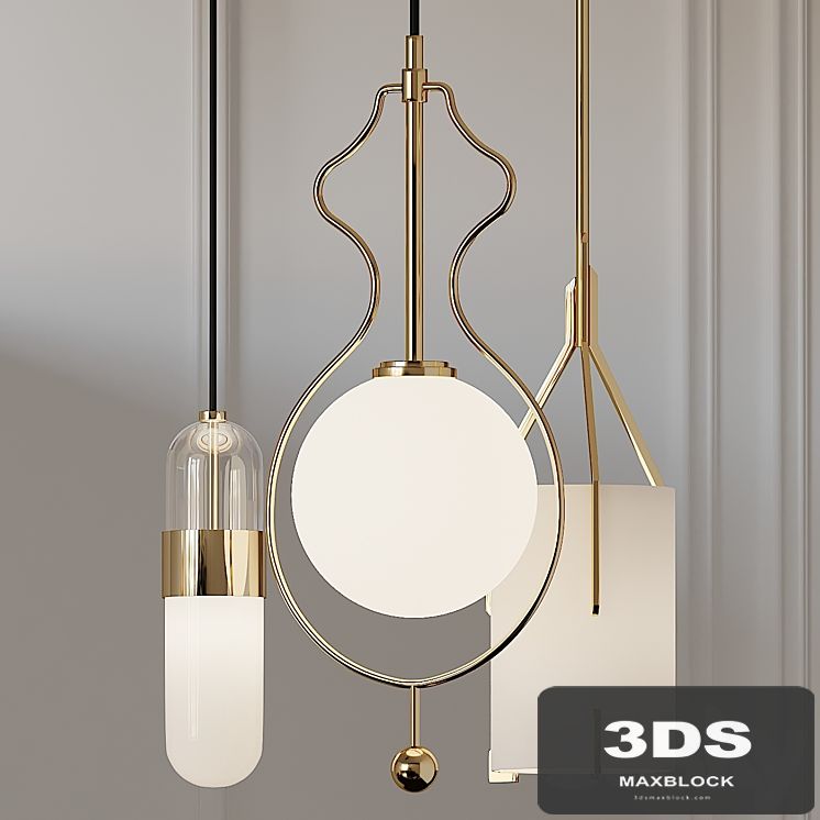Quantum Wide Gold, Mitzi Emilia and Mitzi Abigail Pendant Lights