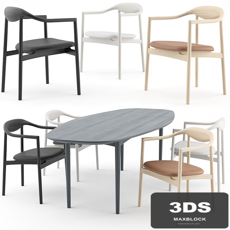 Jari Chair and Ellipse Table by BRDR Kruger