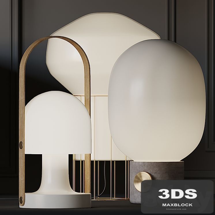 JWDA Concrete, FollowMe Rechargeable and Aerostat Table Lamps