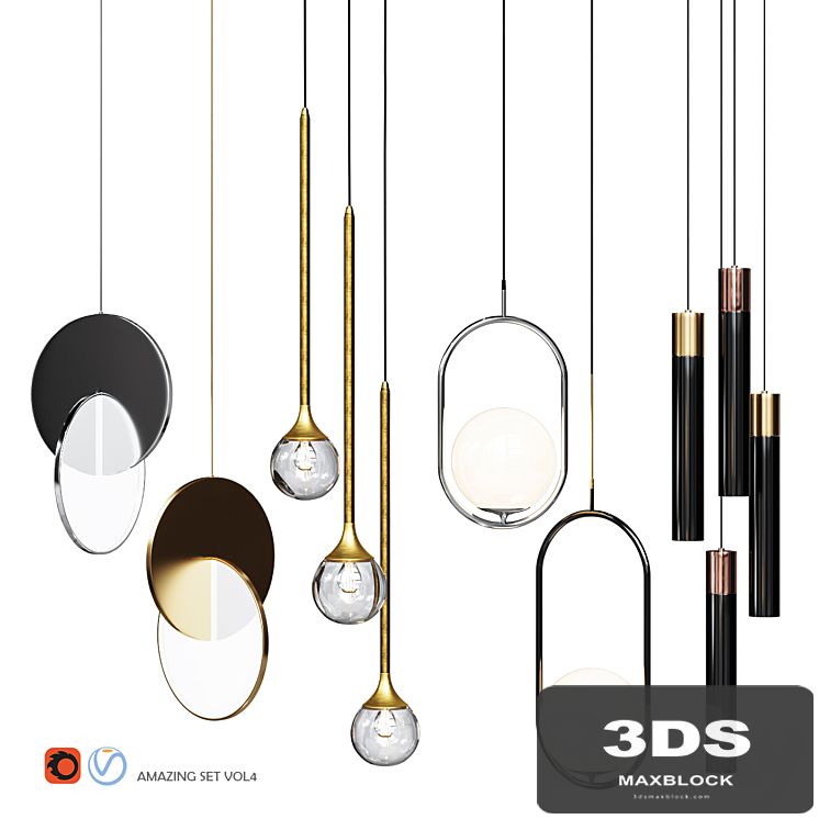 Four Pendant Lights amazing set vol.4