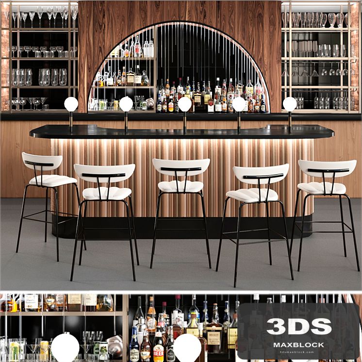 Pub in classic style with a collection of strong alcohol. Alcohol
