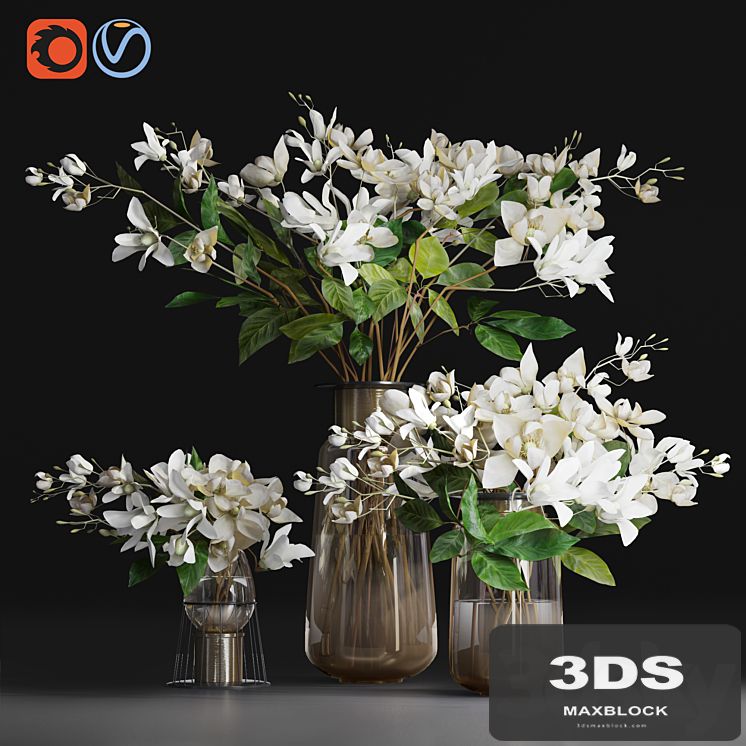 Gardenia / jasmine bouquet vases