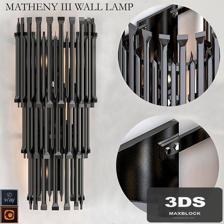 MATHENY III WALL LAMP by DELIGHTFULL Black