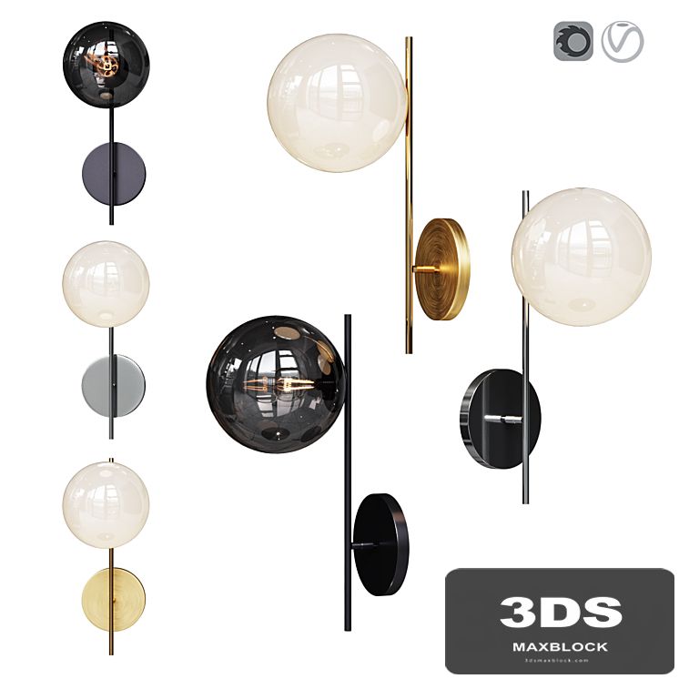 West Elm Sphere and Stem 1-Light Sconce