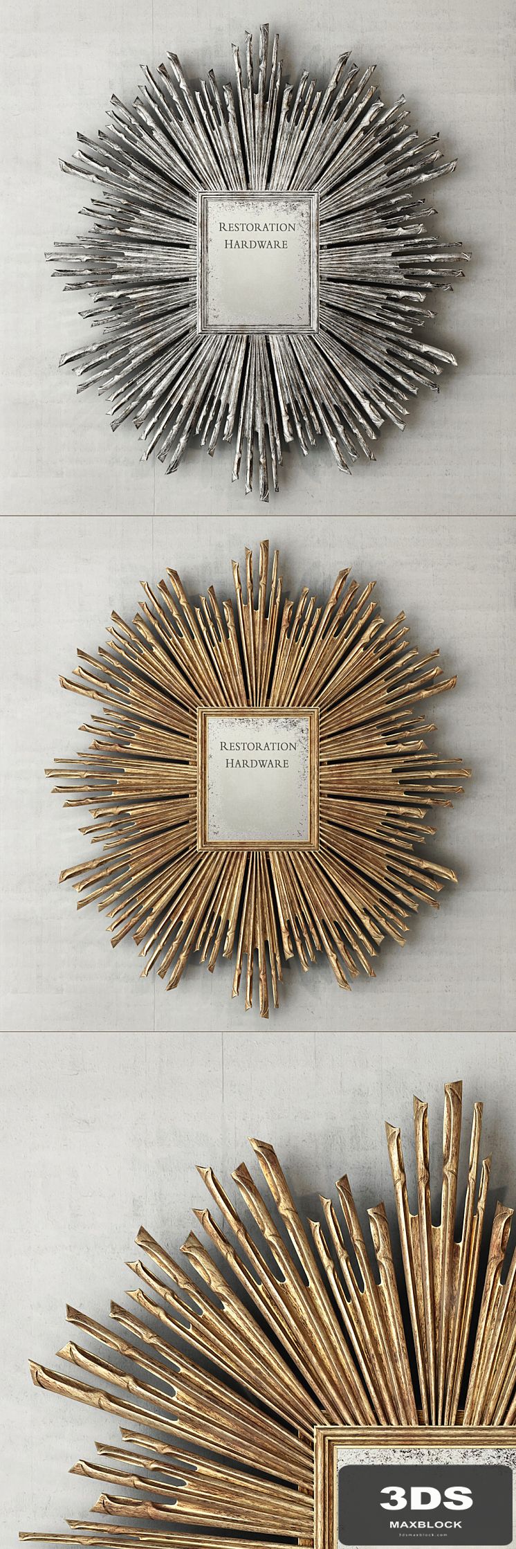 RH / 17TH C. SUNBURST MIRROR