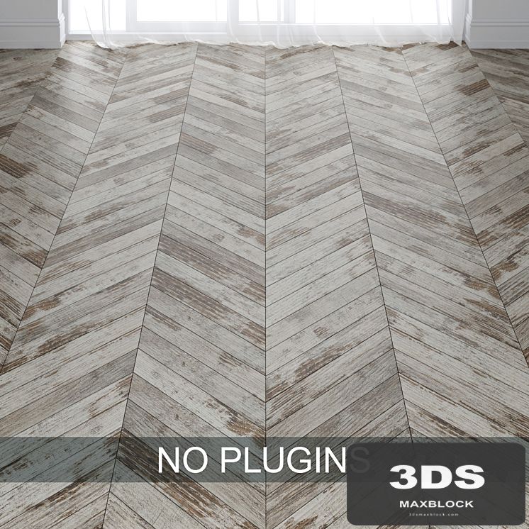 Old Painted Wood Parquet Floor vol. 003 in 2 types