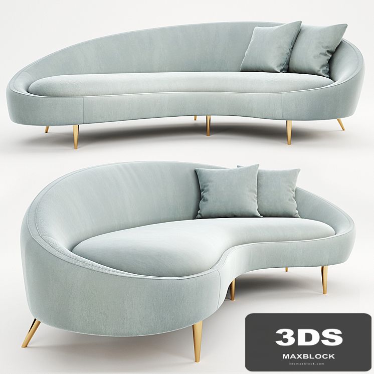 Jonathan Adler ether curved sofa